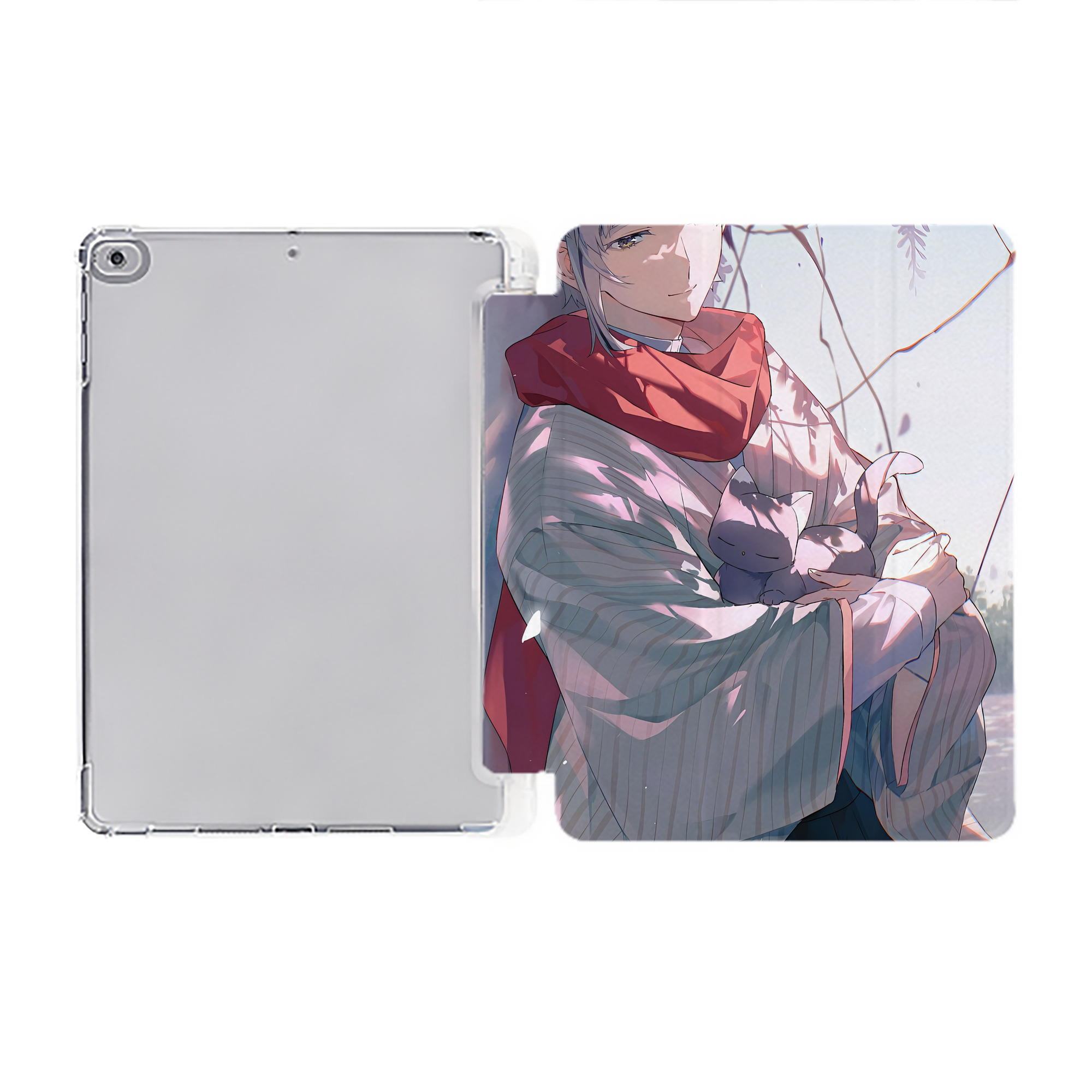 （画像用） 文豪ストレイドッグス Bungo Stray Dogs IPad ケース ペン収納付き 三つ折りスタンド PUレザー×シリコン 対応機種9.5/10.5/10.9インチ